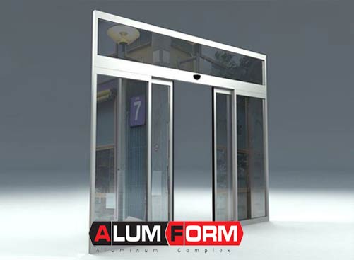Automatic glass door frame